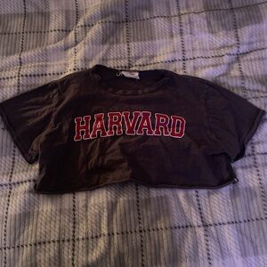 Harvard Crop Top in Black and Red